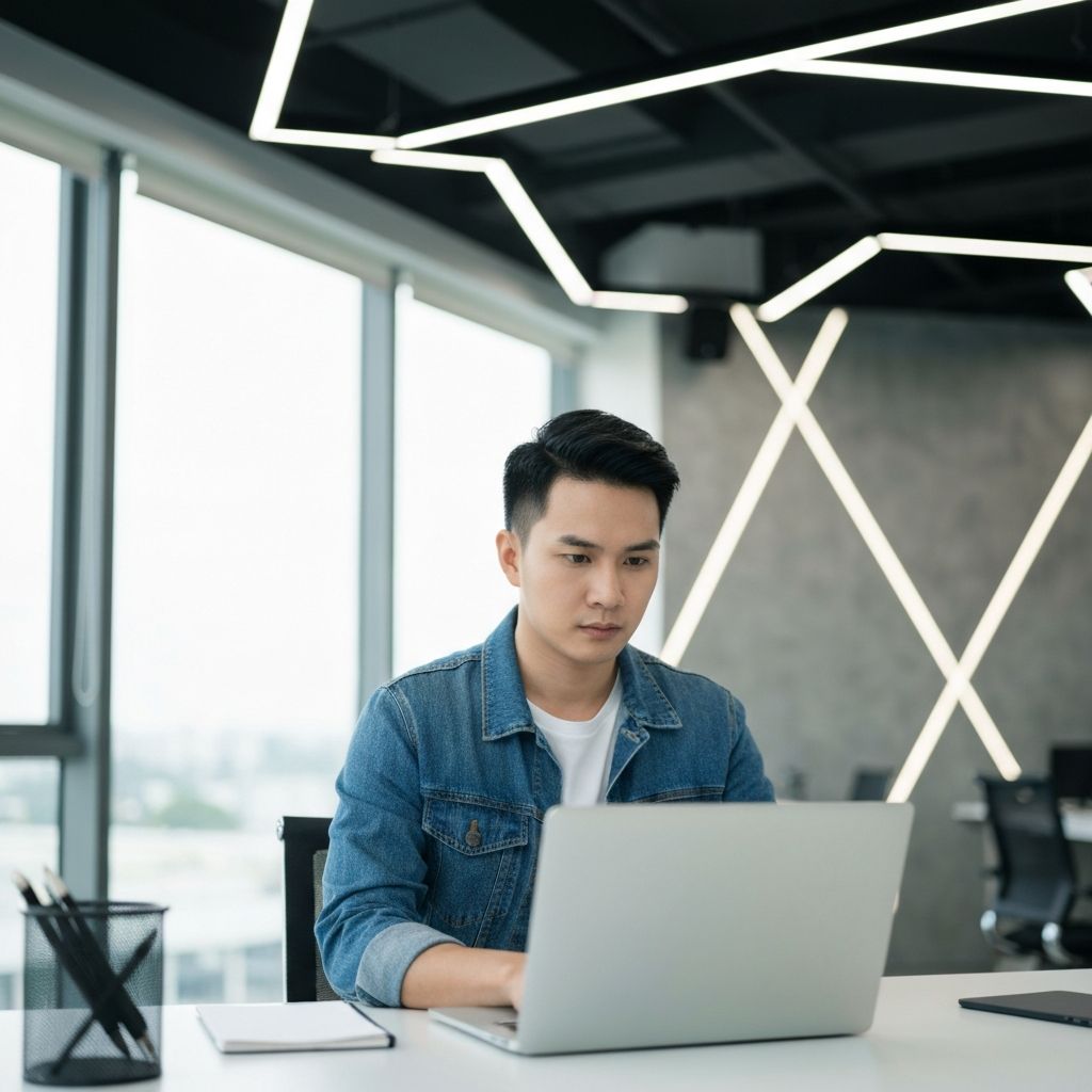 IT engineer with laptop